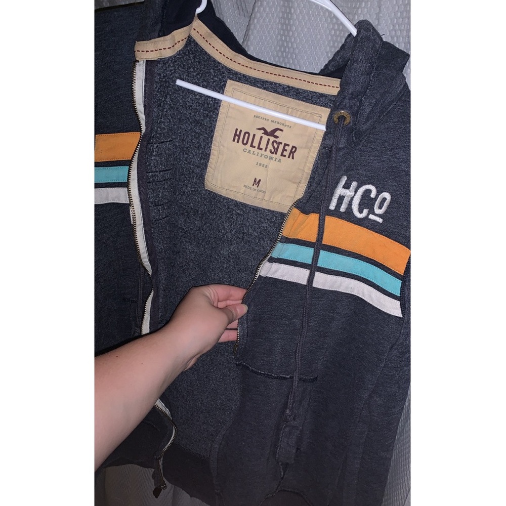 Hollister navy zip up hoodie ✨